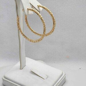 Brand New   Brazilian 18k Gold Filled Twist Design Hoops Earrings